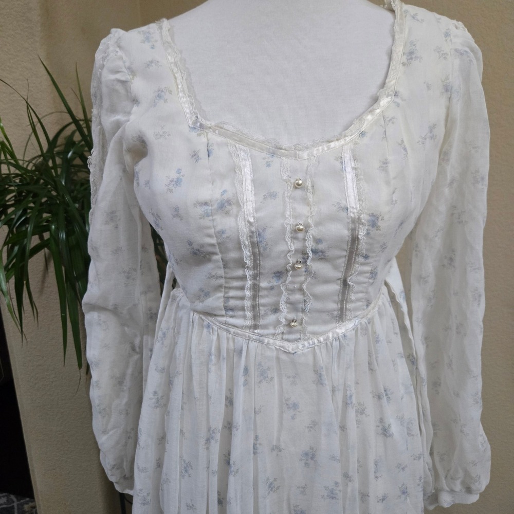 Vtg Gunne Sax Dress‎ Sz 5 Floral Cottagecore Prairie Milkmaid Romantic Victorian - Picture 16 of 16